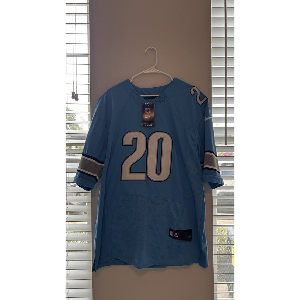 Detroit Lions #20 Barry Sanders Blue Football Jersey Men's Size Large LNWT